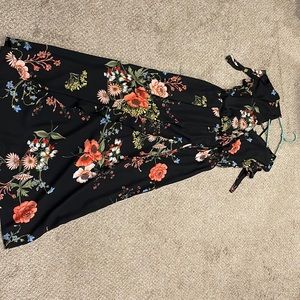 Maurice’s XL black floral long dress.